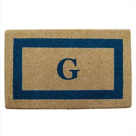 NEDIA HOME Nedia Home 02029G Single Picture - Blue Frame 22 x 36 In. Heavy Duty Coir Doormat - Monogrammed G O2029G
